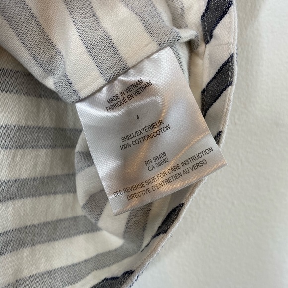 Theory striped 100% cotton cap sleeve top - Picture 6 of 6